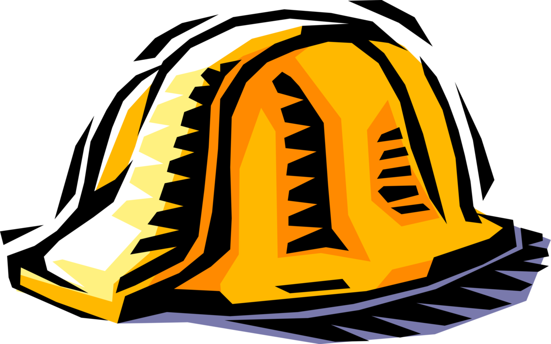 Vector Illustration of Construction Safety Hard Hat Headgear