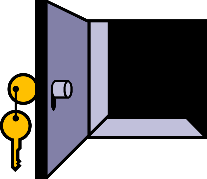 Vector Illustration of Safe Strongbox or Coffer is Secure Padlock Lockable Box for Valuables Against Theft