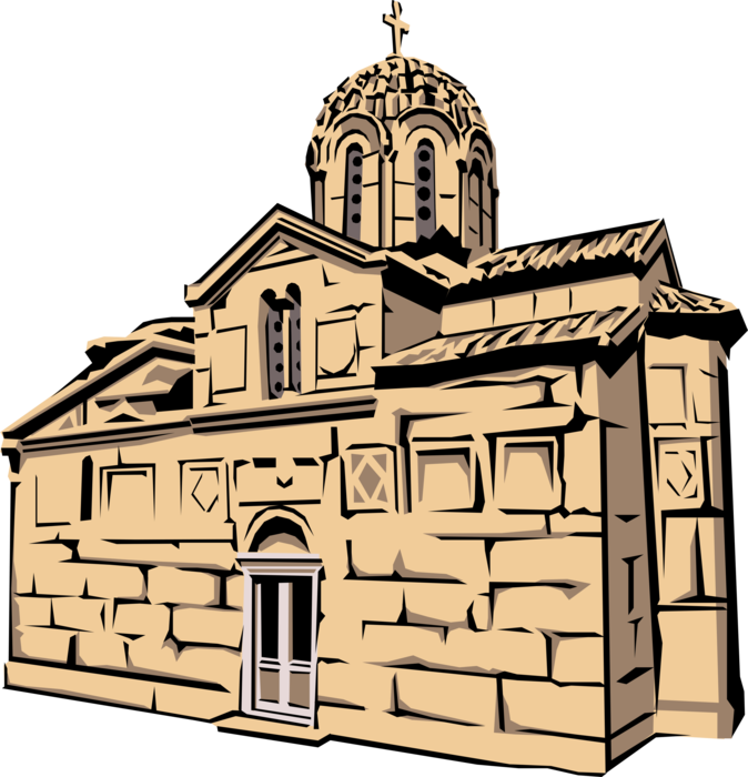 Vector Illustration of Greek Christian Orthodox Church Architecture