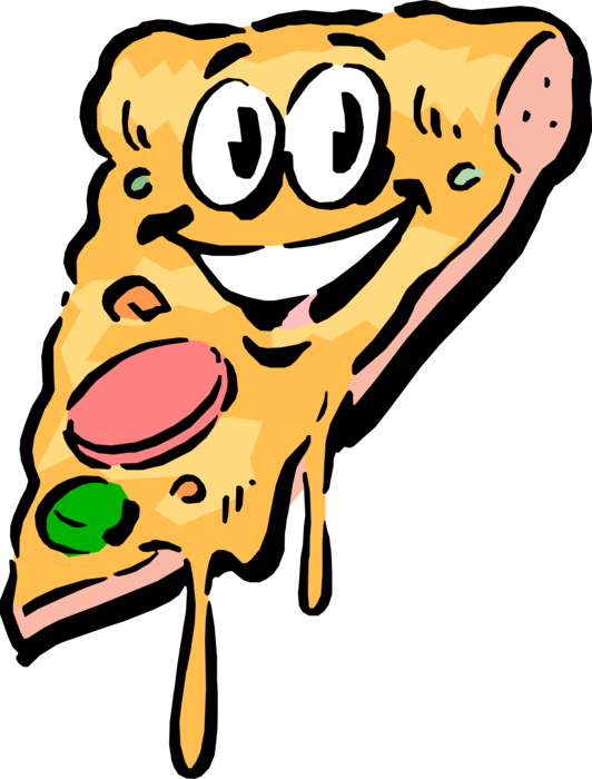 Vector Illustration of Anthropomorphic Flatbread Pizza Slice