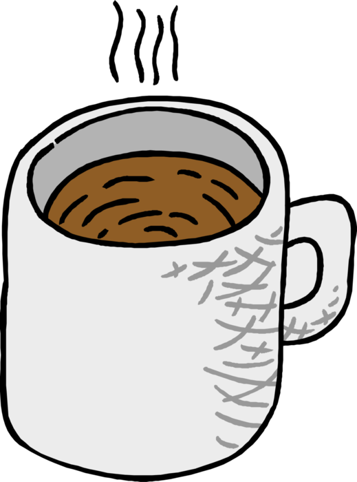 Vector Illustration of Freshly Brewed Morning Cup of Coffee
