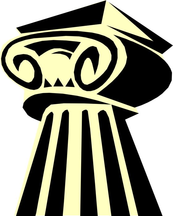 Vector Illustration of Classic Architecture Ionic Order Greek Column