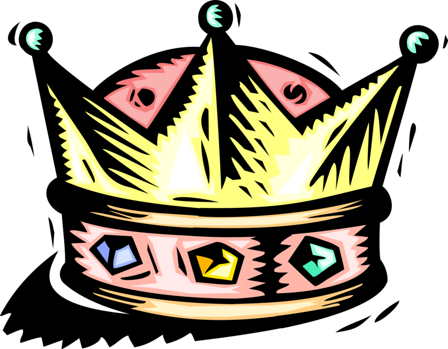 Vector Illustration of Crown Symbolic Monarch or Royalty Headgear 