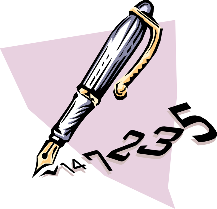 Vector Illustration of Fountain Pen Writing Instruments
