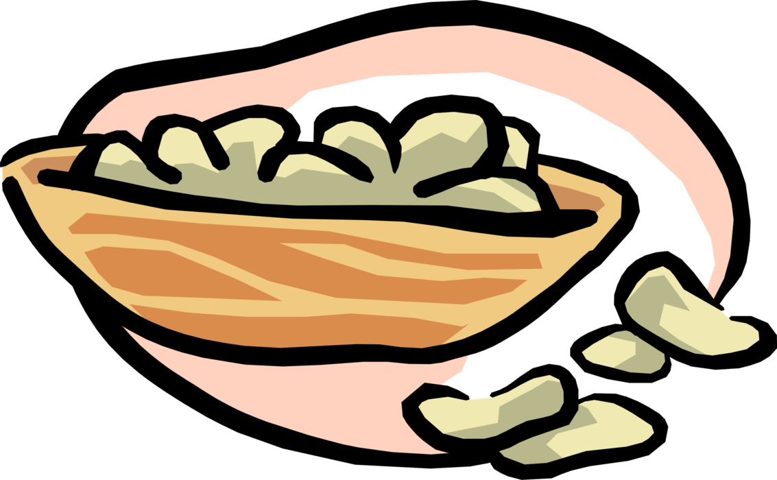 Vector Illustration of Peanut Snacks in Bowl