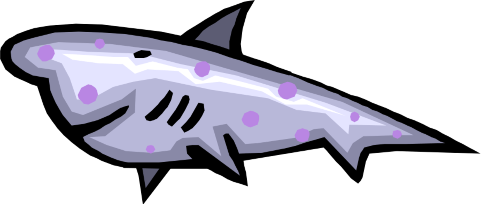 Vector Illustration of Marine Predator Shark with Pink Spots