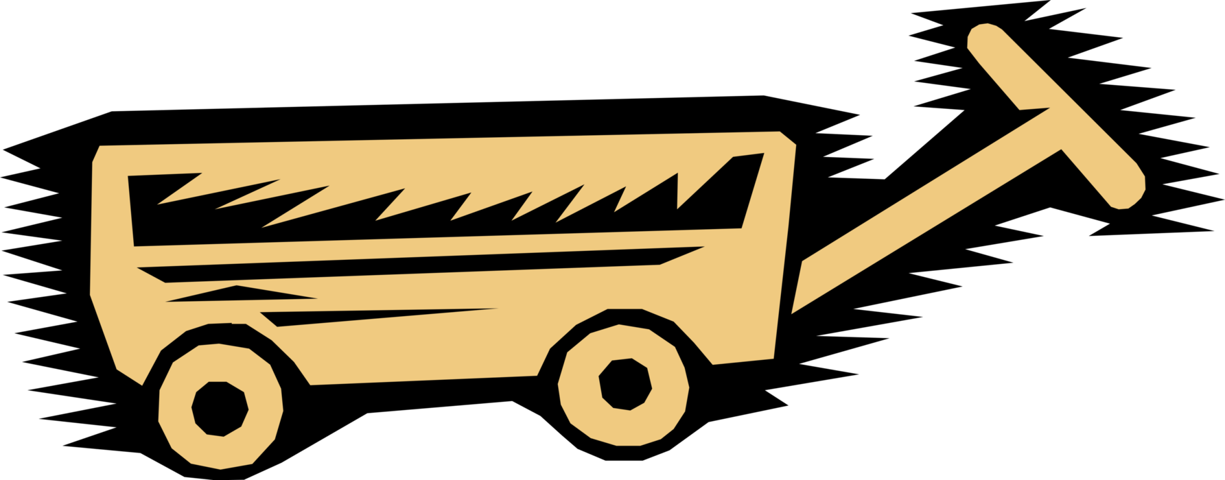Vector Illustration of Child's Play Toy Wagon Pull Toy