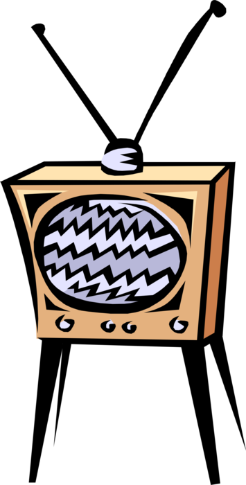 Vector Illustration of Television or TV Set Mass Medium, for Entertainment, Education, News, and Advertising