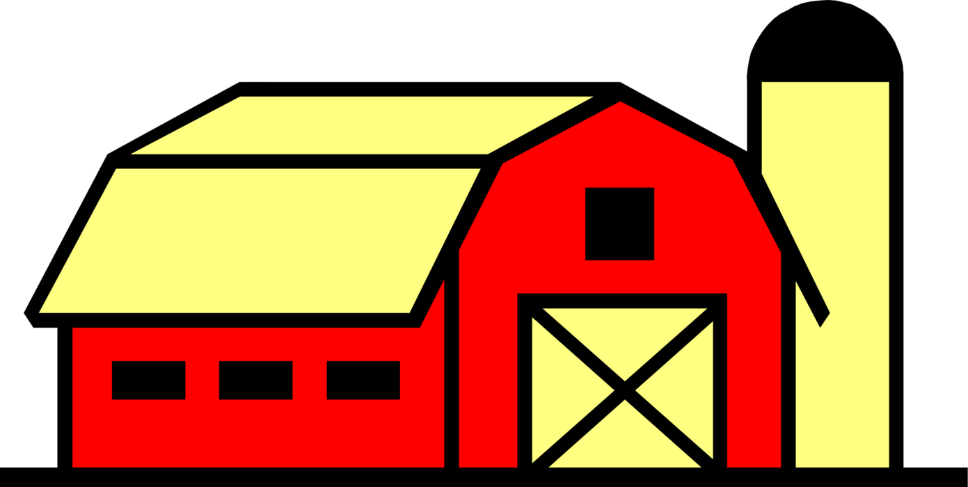 Vector Illustration of Farming and Agriculture Farm Barn Symbol