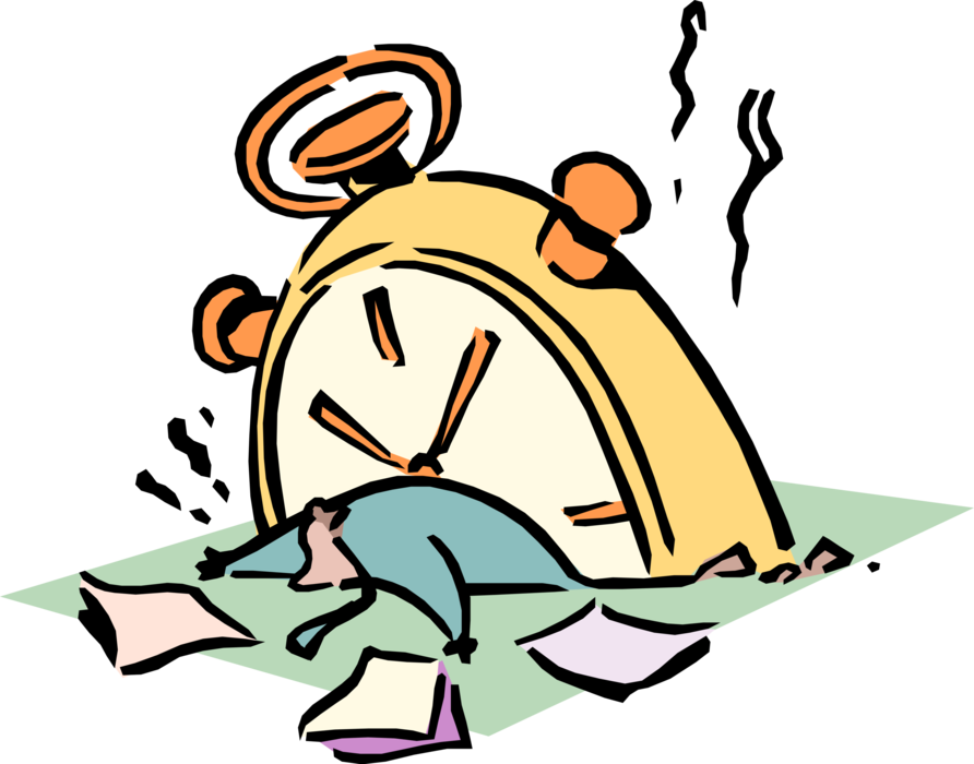 Vector Illustration of Businessman Becomes Victim of Poor Time Management