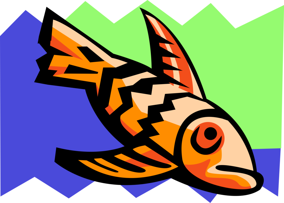 Vector Illustration of Aquatic Marine Fish Swimming