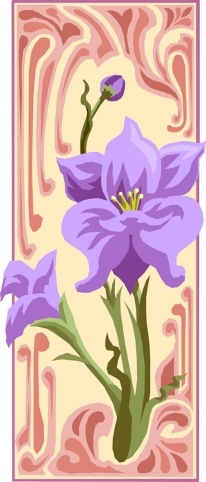 Vector Illustration of Purple Orchid Flowers