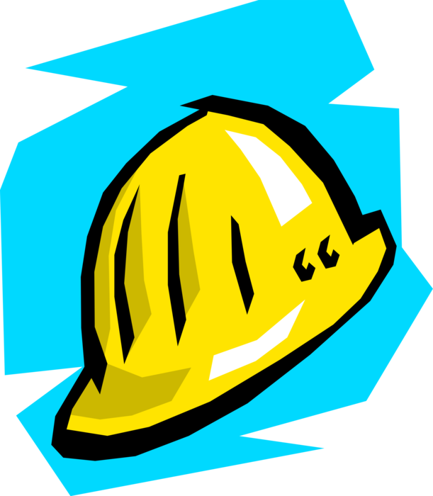 Vector Illustration of Construction Safety Hard Hat Headgear