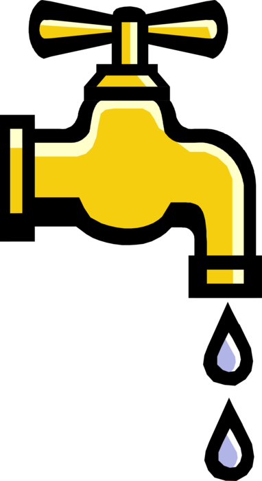 Vector Illustration of Sink Tap or Faucet Spigot Dripping Water