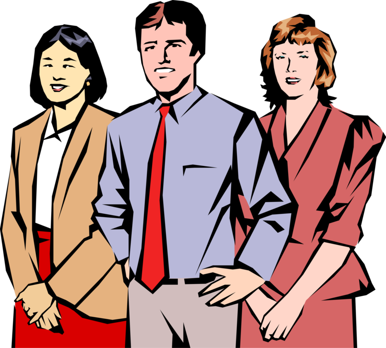 Vector Illustration of Office Colleagues at Work