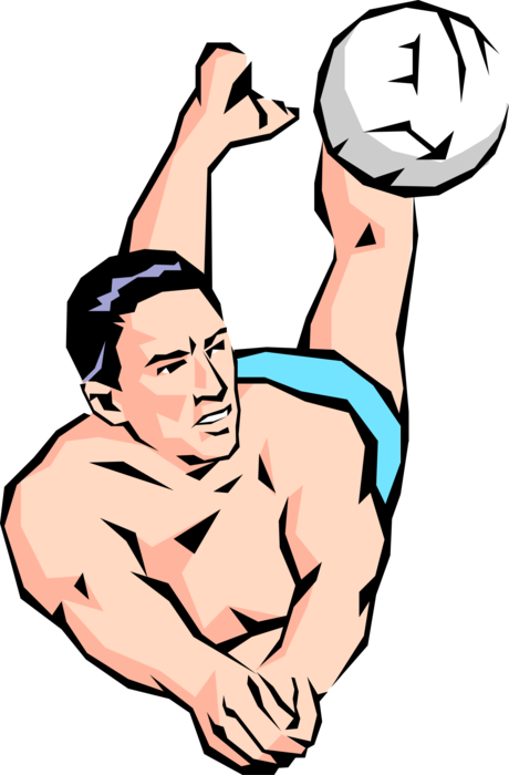 Vector Illustration of Volleyball Team Sports Player Digging Ball