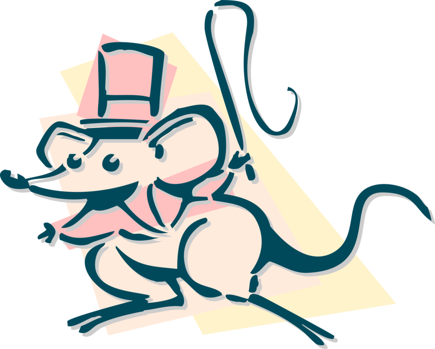 Vector Illustration of Big Top Circus Rodent Mouse Ring Leader