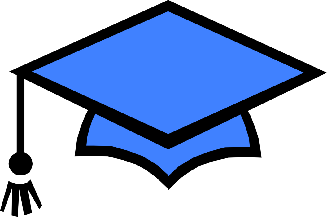 Vector Illustration of Square Academic Cap, Graduate Cap, Cap, Mortarboard, University Grad Uniform