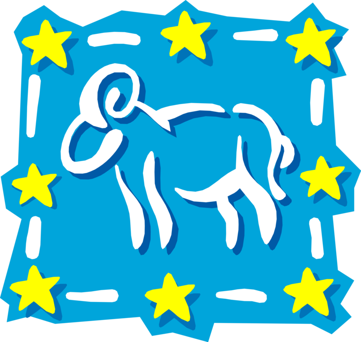Vector Illustration of Astrological Horoscope Astrology Signs of the Zodiac - Fire Sign Aries The Ram
