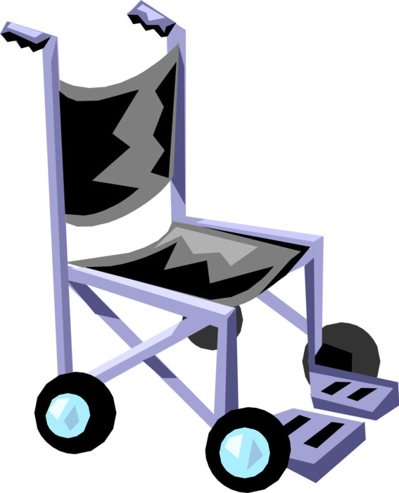 Vector Illustration of Wheelchair Mobility Device used by Injured or Disabled People