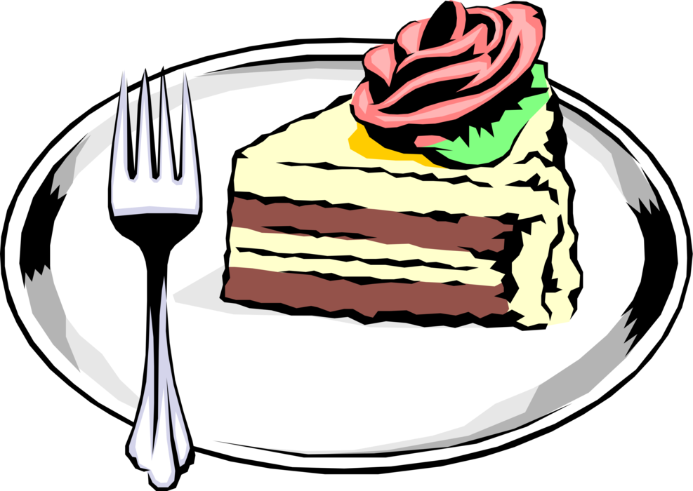 Vector Illustration of Sweet Dessert Baked Cake