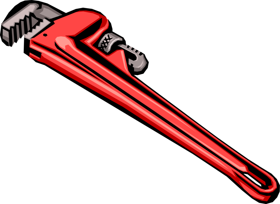 Vector Illustration of Pipe Wrench or Stillson Wrench used for Turning Soft Iron Pipes