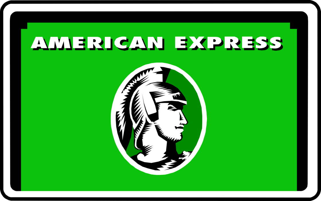 Vector Illustration of American Express Credit Card Method of Payment Line of Credit