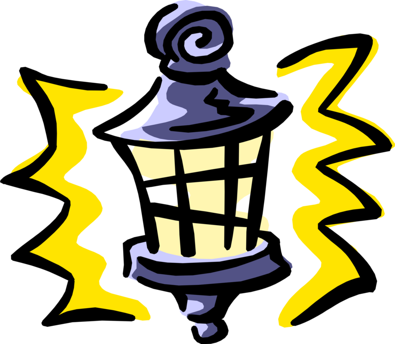 Vector Illustration of Urban Metropolitan City Streetlamp or Street Light