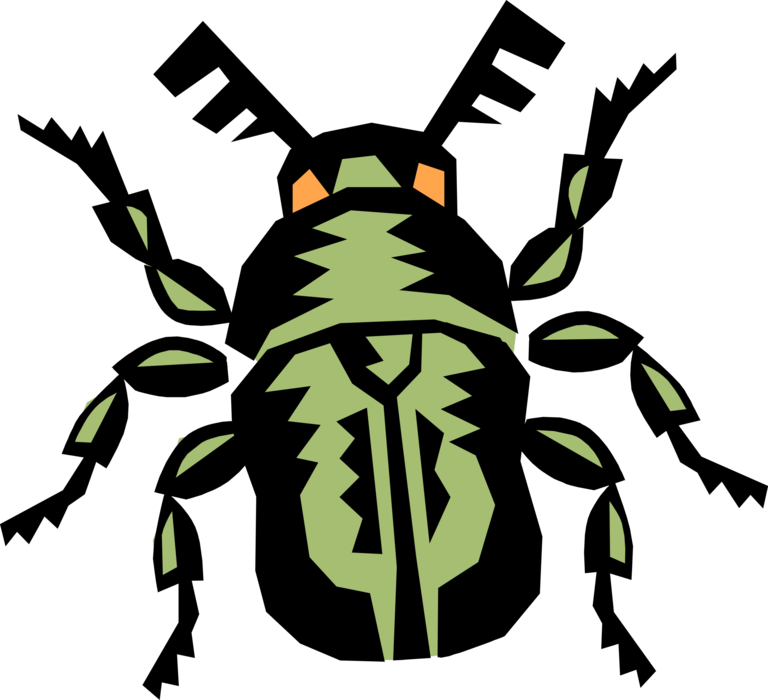 Vector Illustration of Ancient Egyptian Scarab Beetle Insect Symbol