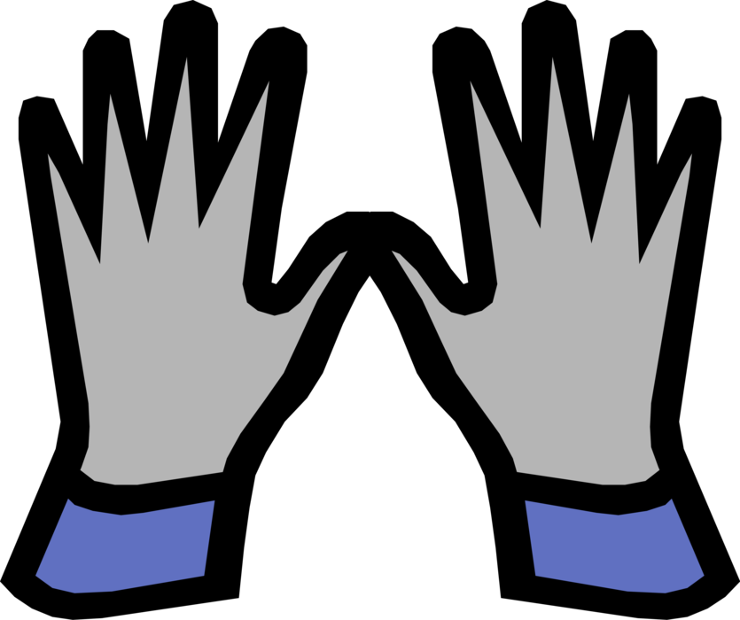 Vector Illustration of Safety Gloves, Rubber Gloves or Work Gloves Provide Hand Protection