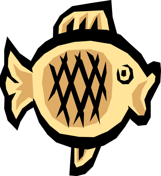 Vector Illustration of Aquarium Tropical Fish Symbol