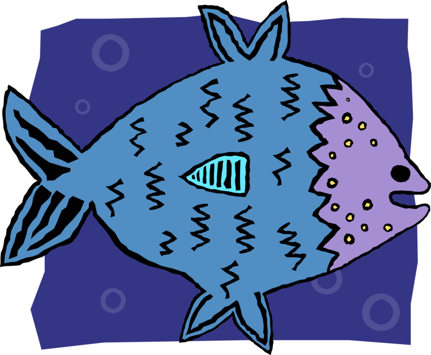 Vector Illustration of Colorful Aquatic Marine Fish