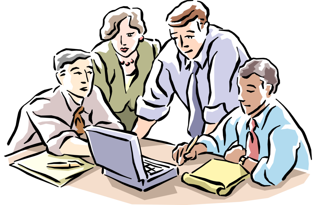 Vector Illustration of Business Meeting in Office Boardroom 