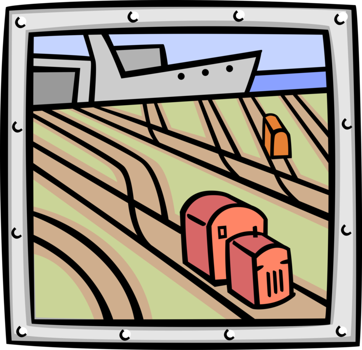 Vector Illustration of Maritime Shipping and Transportation Dockyard 