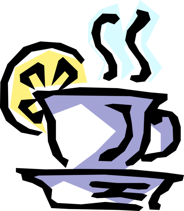 Vector Illustration of Hot Tea with Lemon Slice