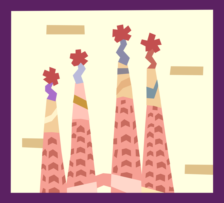 Vector Illustration of Celebration Party Hats Worn at Birthday Parties