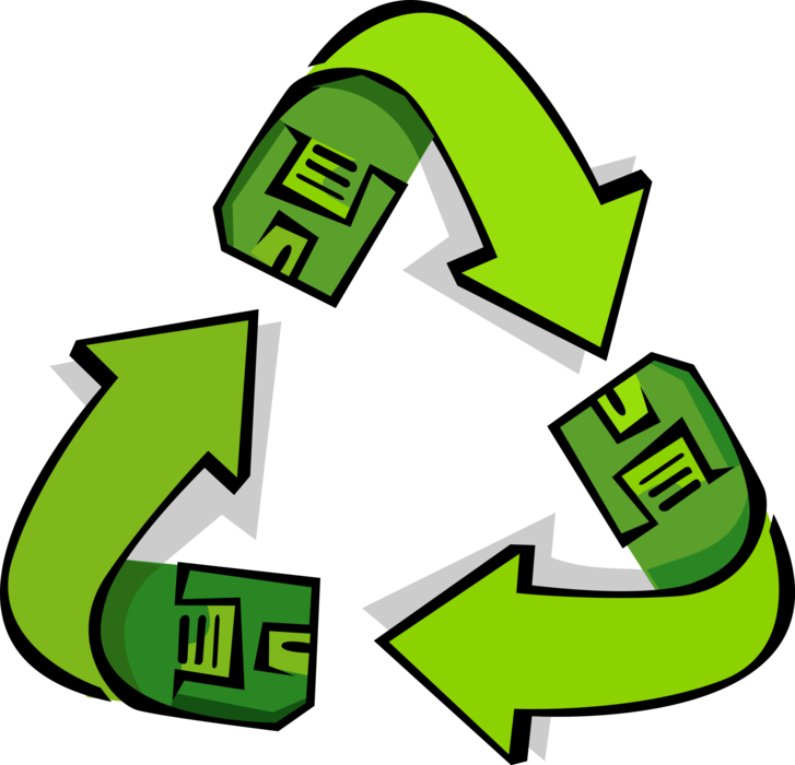 Vector Illustration of Recycled Information Technology Symbol
