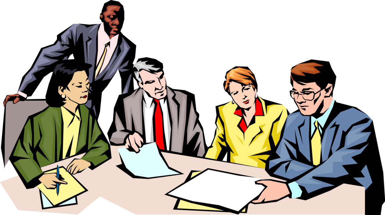 Vector Illustration of Boardroom Meeting and Discussion