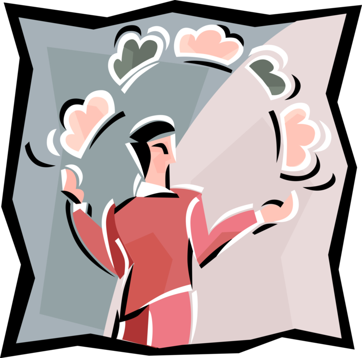 Vector Illustration of Man Juggling