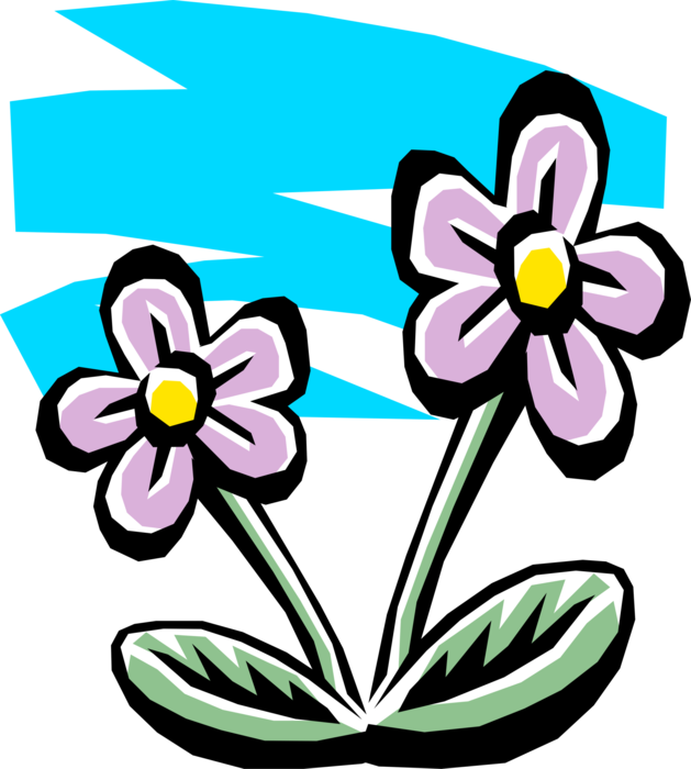 Vector Illustration of Purple Flowers