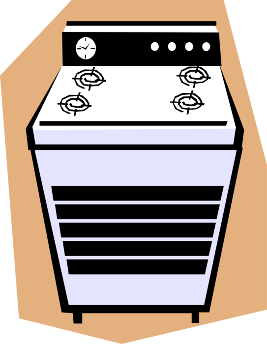 Vector Illustration of Kitchen Appliance Electric Stove, Range or Oven