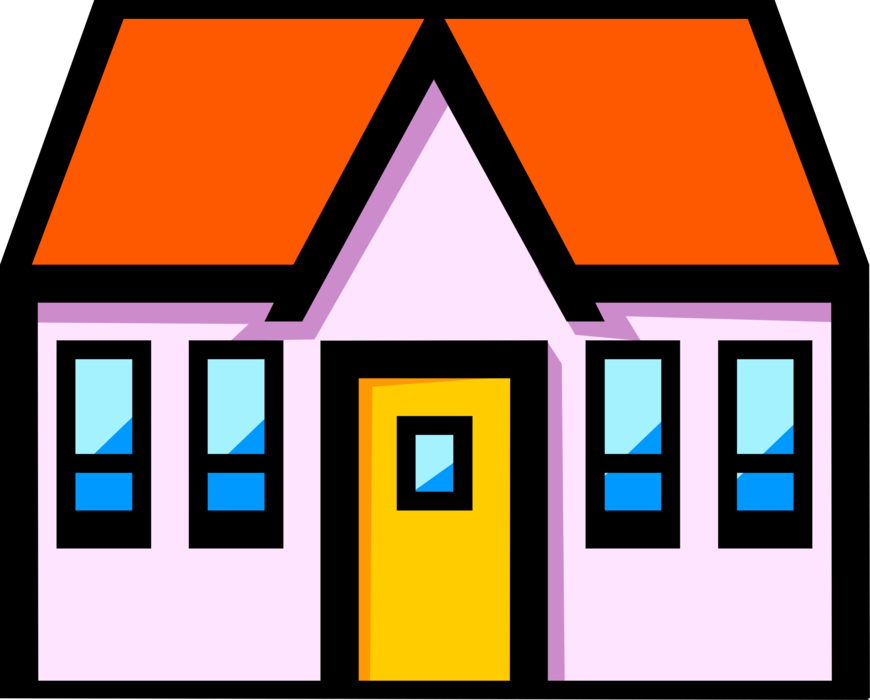 Vector Illustration of House or Home Residence Dwelling Symbol