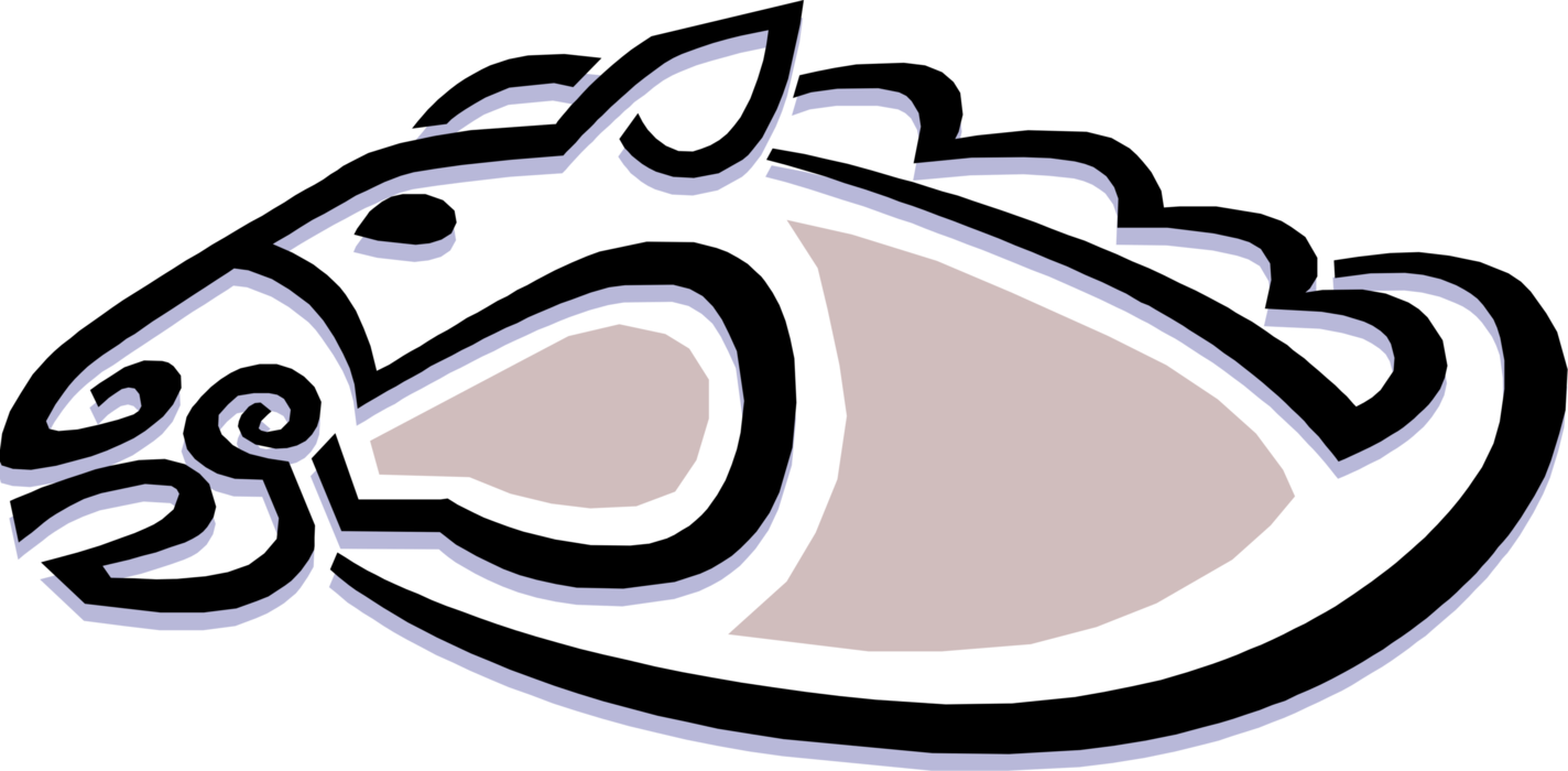Vector Illustration of Quadruped Equine Race Horse Head