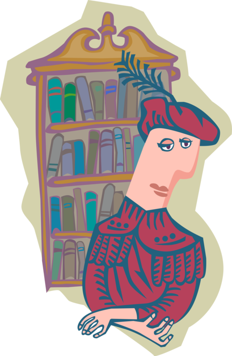Vector Illustration of World Adventurer and Explorer with Bookcase