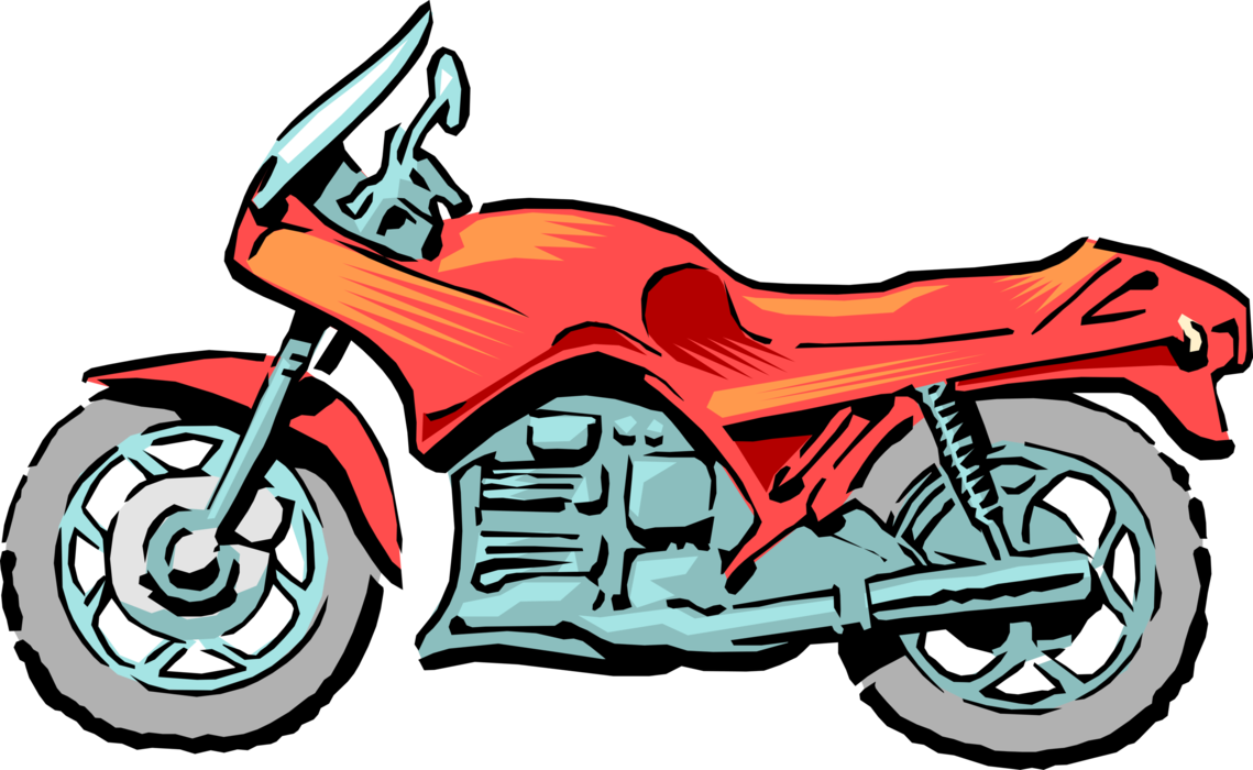 Vector Illustration of Motorcycle or Motorbike Motor Vehicle