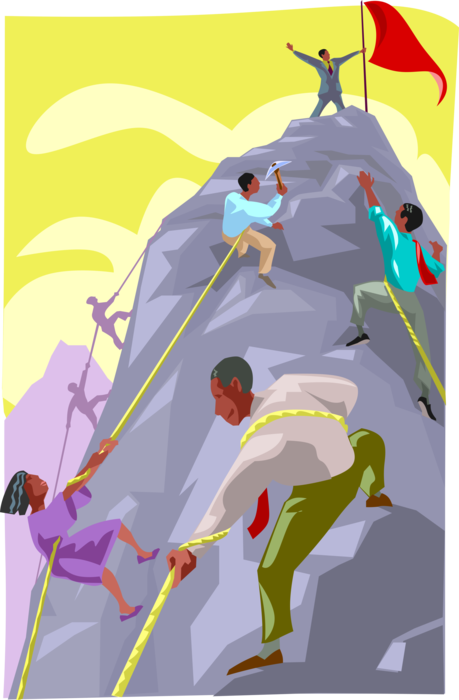 Vector Illustration of Reach for the Top of the Mountain