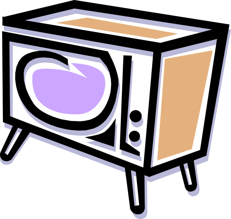 Vector Illustration of Television or TV Set Mass Medium, for Entertainment, Education, News, and Advertising