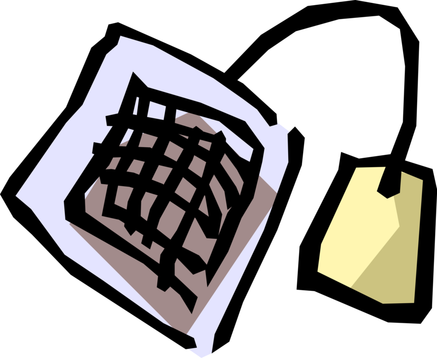 Vector Illustration of Tea Bag for Brewing or Steeping Tea