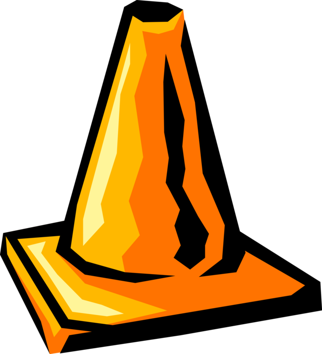 Vector Illustration of Traffic Pylon Cone Highway Marker