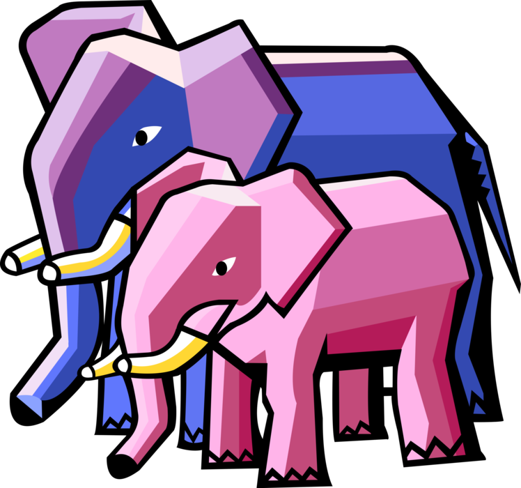 Vector Illustration of African Pink Elephant